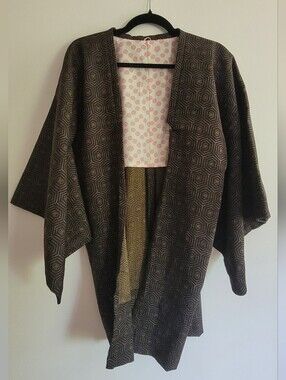 Geometric Japanese Haori Kimonk Jacket